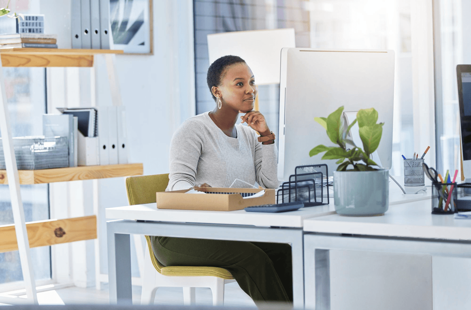 Person working at desk