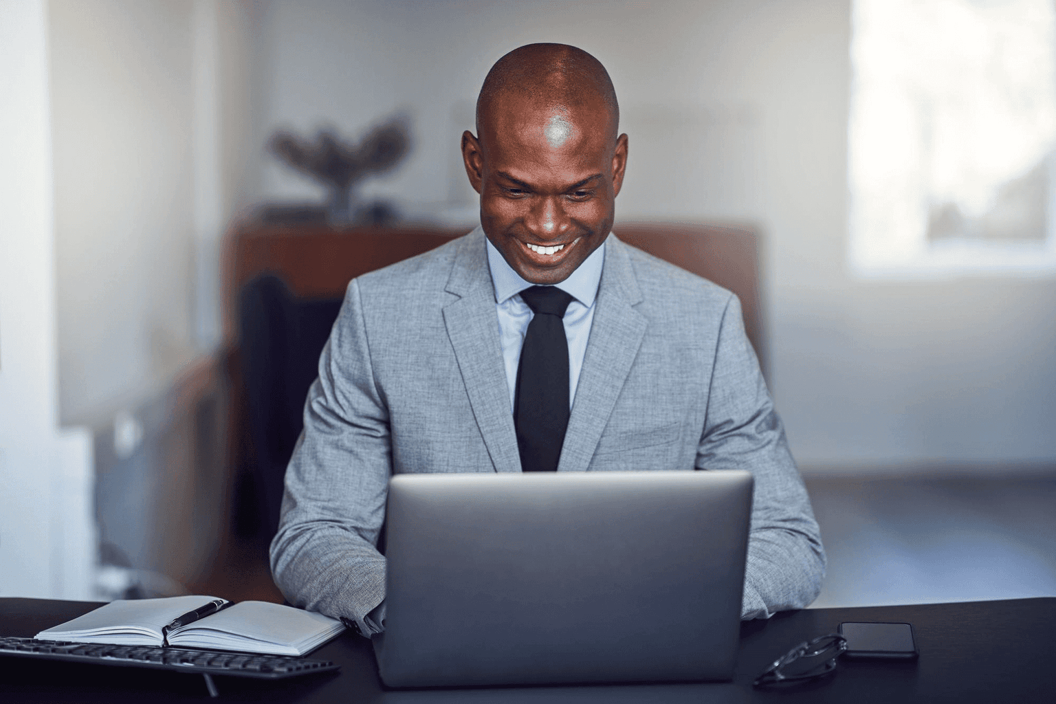 Business professional with laptop