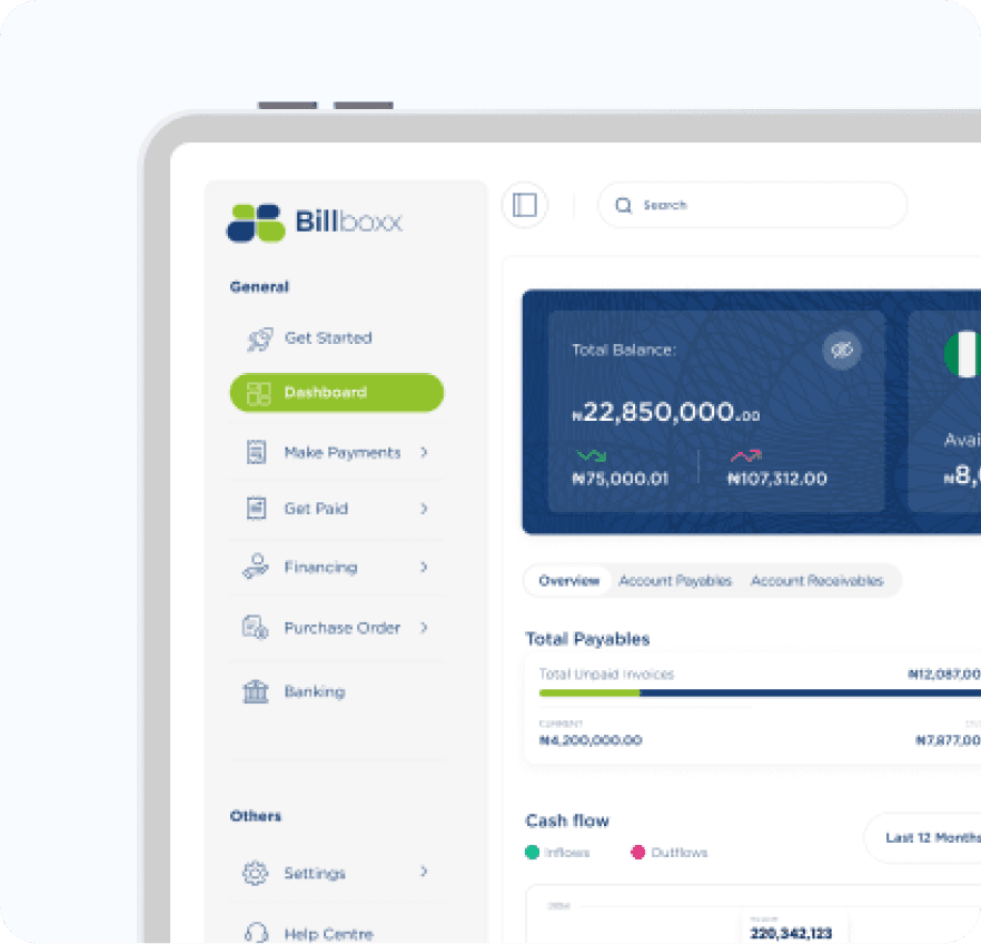 Billboxx dashboard UI
