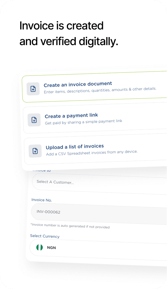Invoice is created and verified digitally